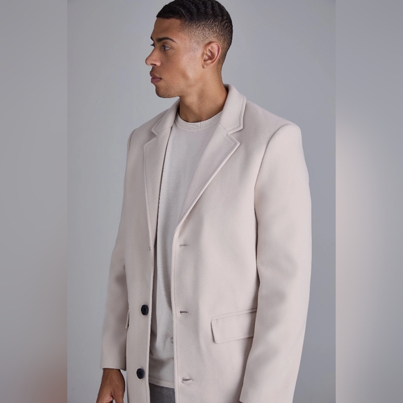 Single Breasted Wool Mix Overcoat - Picture 4 of 5